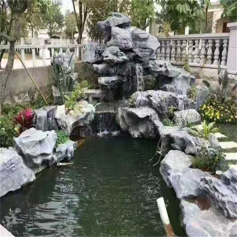 海州庭院假山鱼池图片